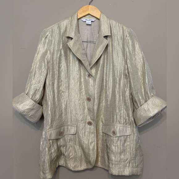 TANJAY Vintage Gold Metallic Sheen Blazer - Picture 5 of 6